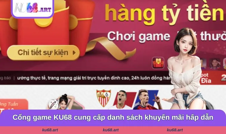 Cổng game KU68 cung cấp danh sách khuyến mãi hấp dẫn